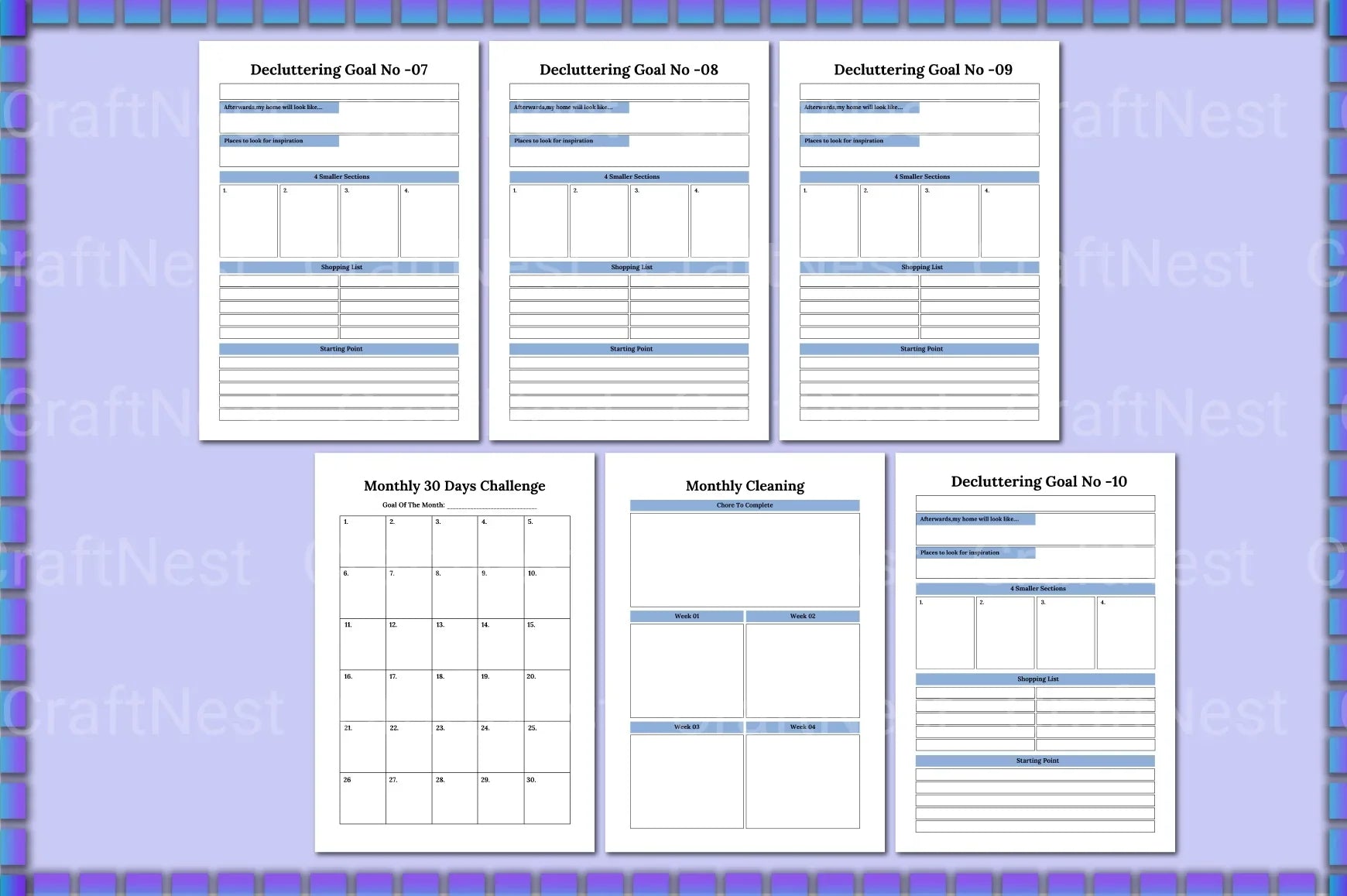 Decluttering Planner Organizer - CraftNest - Digital Crafting and Art