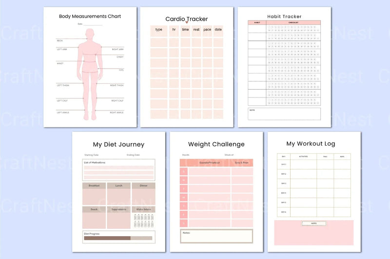 Fitness Meal Planning Workbook - CraftNest - Digital Crafting and Art