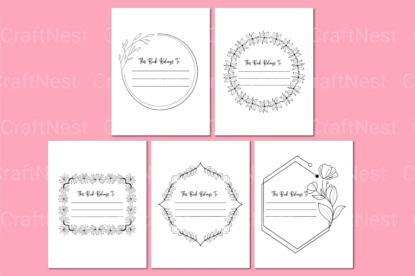 This Book Belongs To: Personalized Bookplate Design - CraftNest - Digital Crafting and Art