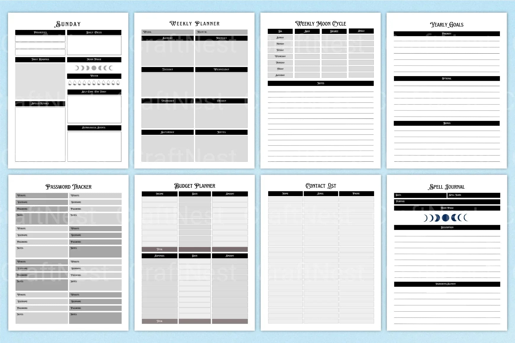 Witchy Planner: Enchant Your Daily Organization - CraftNest - Digital Crafting and Art