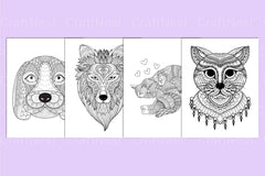 Animal Mandala Face Coloring Book - CraftNest - Digital Crafting and Art