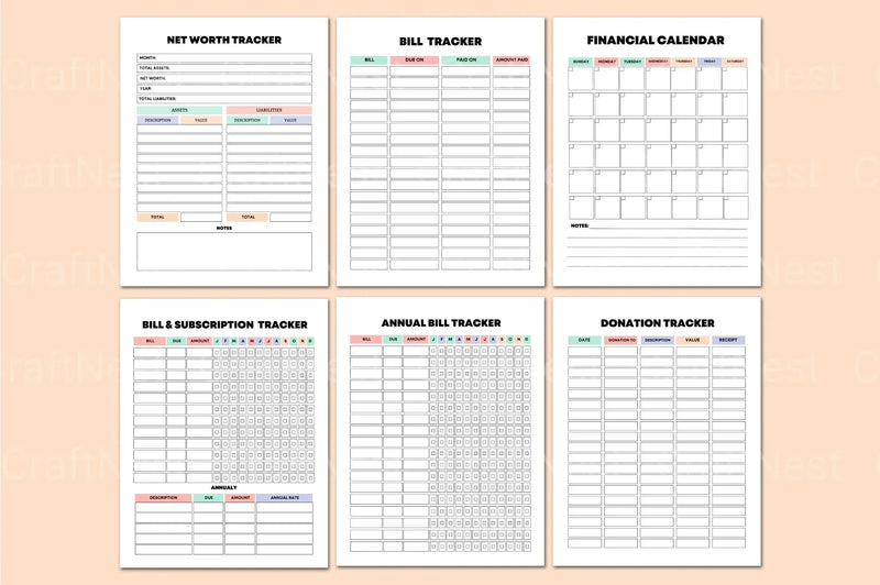 Rainbow Budget Planner for Effective Financial Management - CraftNest - Digital Crafting and Art
