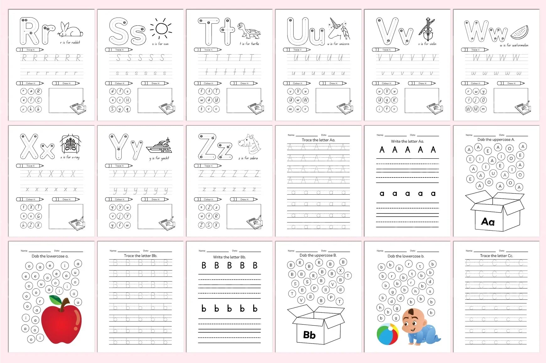 Preschool Alphabet Workbook for Early Learning - CraftNest - Digital Crafting and Art