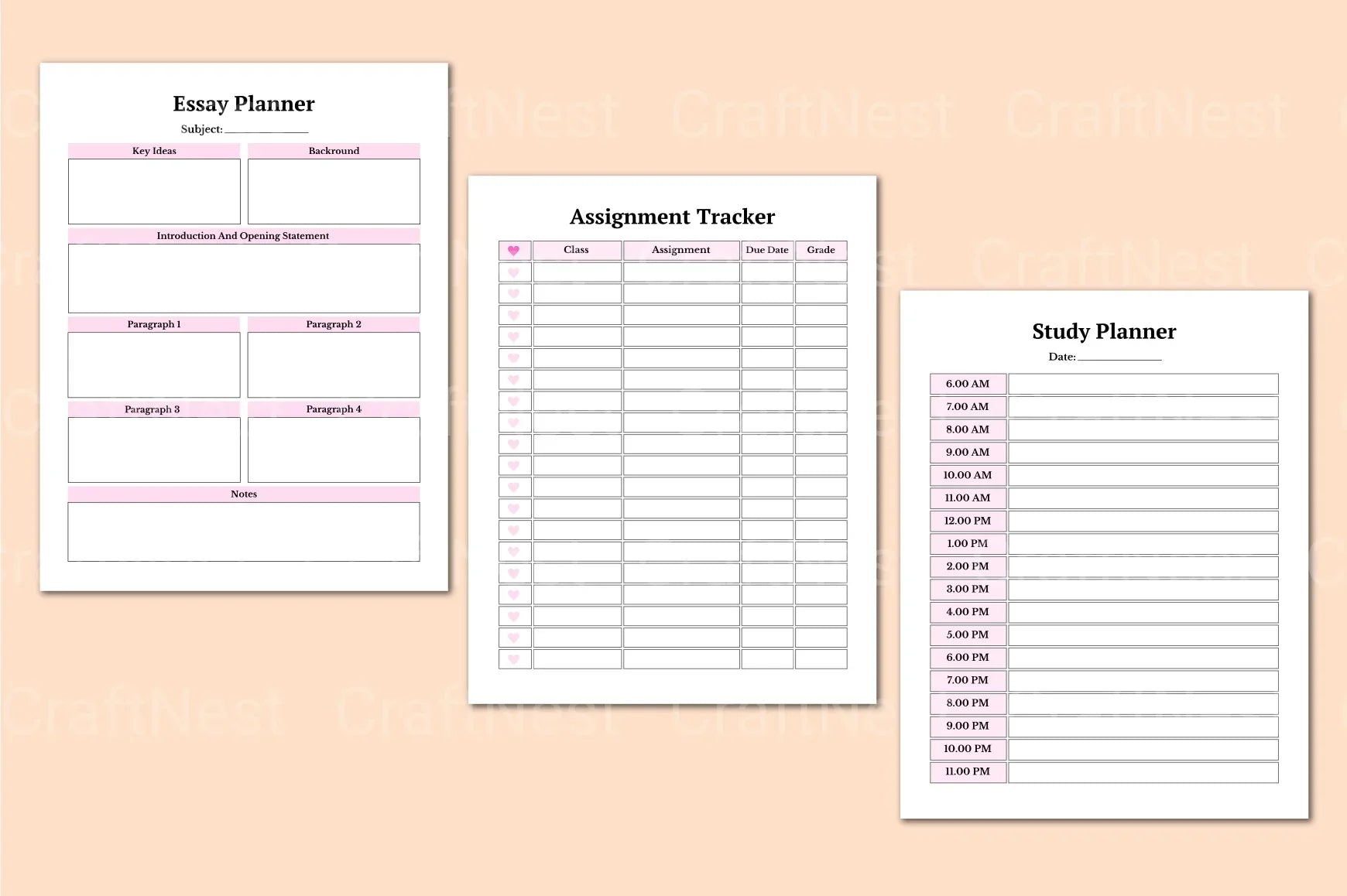 College Student Planner for Effective Organization - CraftNest - Digital Crafting and Art