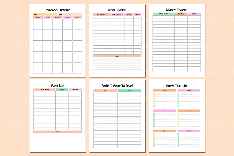 ADHD School Planner for Effective Organization - CraftNest - Digital Crafting and Art