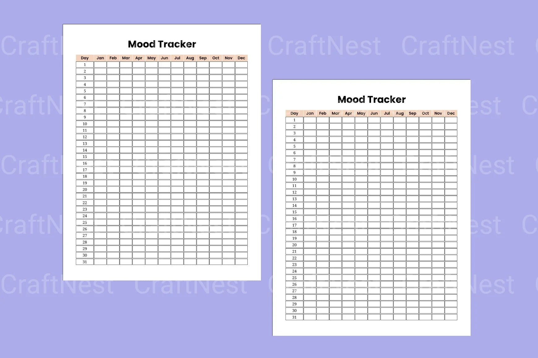Daily Mood Tracker Template - CraftNest - Digital Crafting and Art