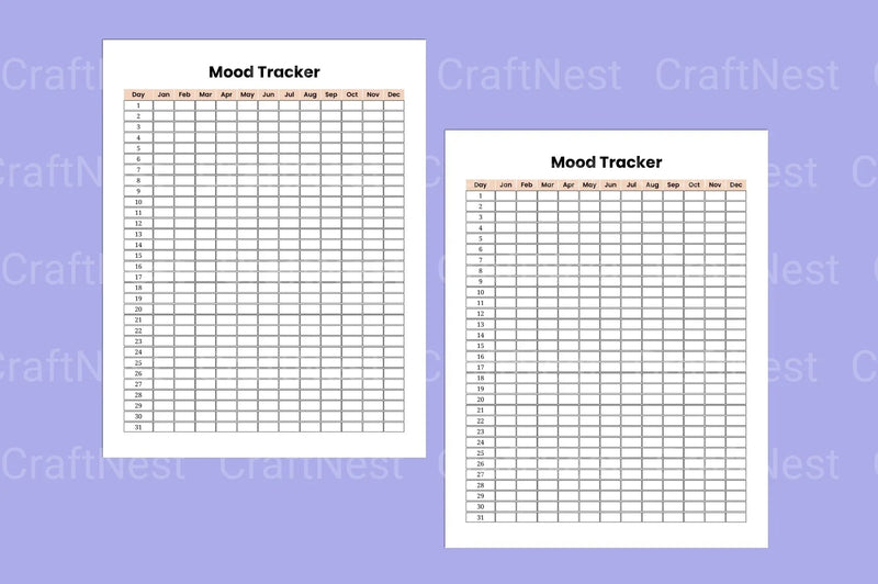 Daily Mood Tracker Template - CraftNest - Digital Crafting and Art