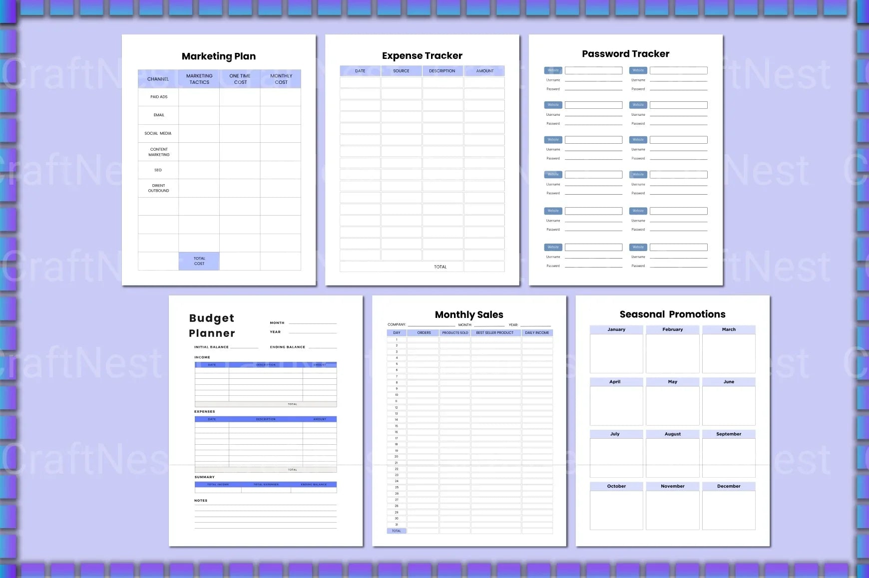 Craft Handmade Business Planner - CraftNest - Digital Crafting and Art