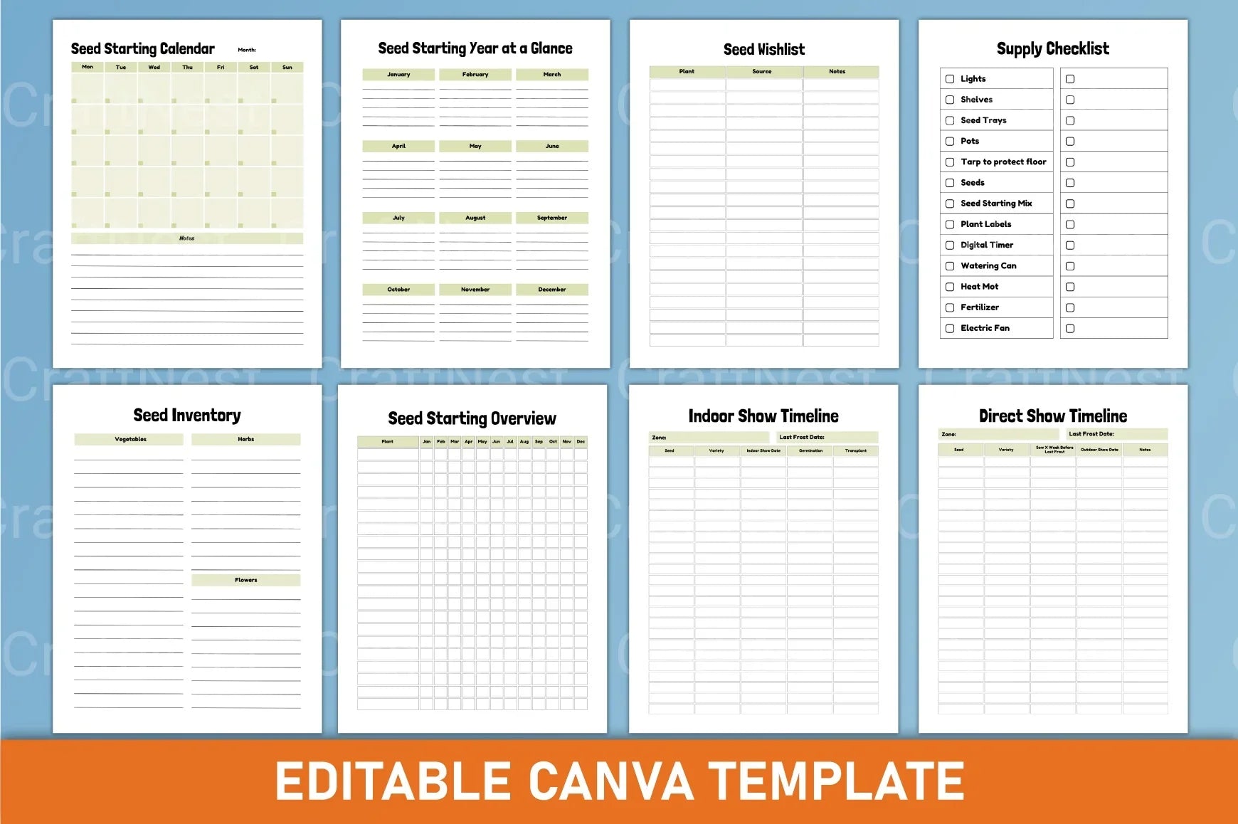 Seed Starting Planner Guide - CraftNest - Digital Crafting and Art