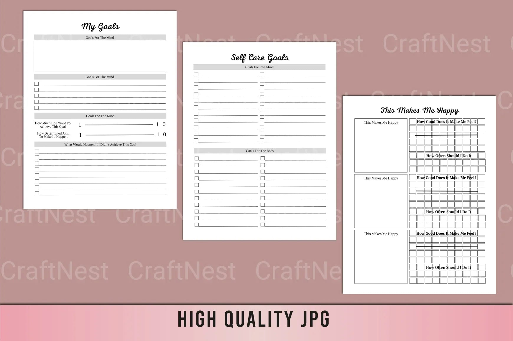 Weight Loss Self-Care Planner - CraftNest - Digital Crafting and Art