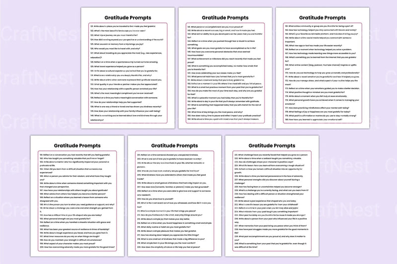 350 Gratitude Prompts for Daily Reflection - CraftNest - Digital Crafting and Art