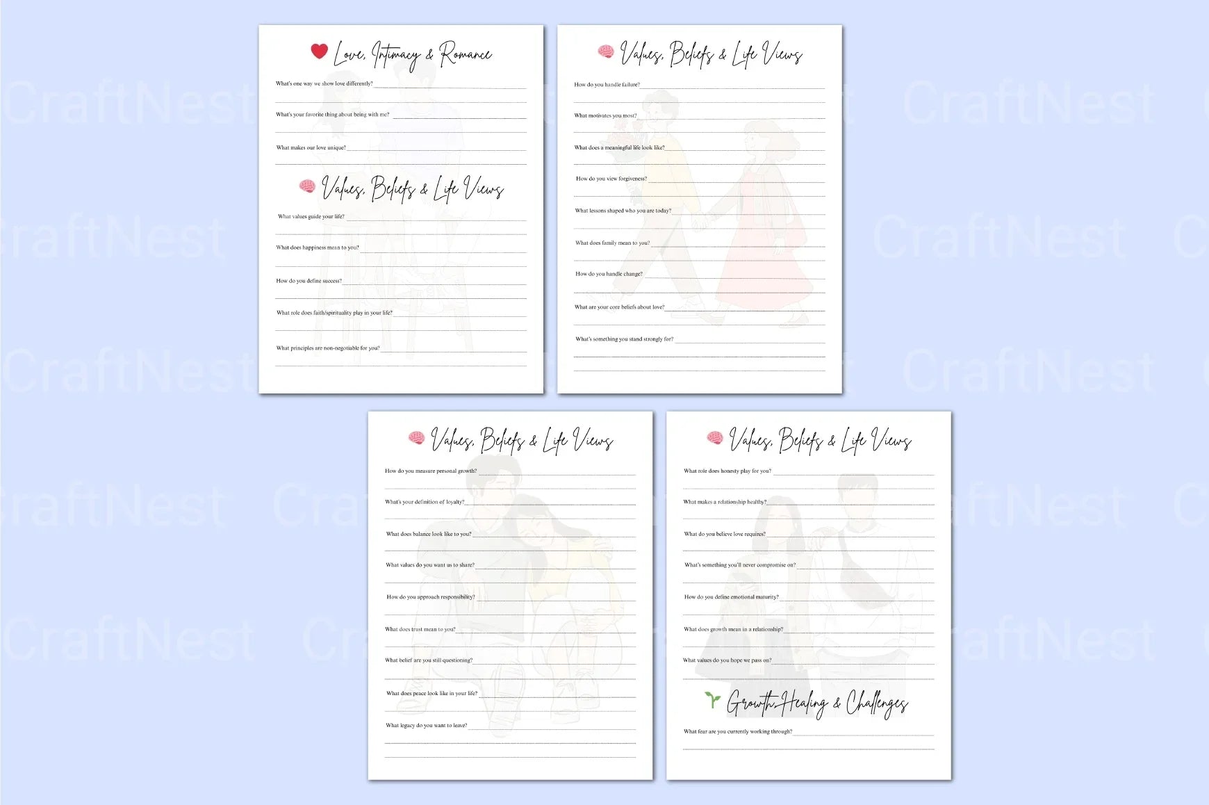 Essential Questions for Couples Workbook - CraftNest - Digital Crafting and Art