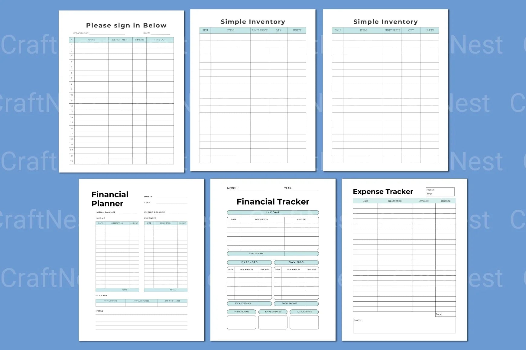 Comprehensive Financial Workbook for Effective Budgeting - CraftNest - Digital Crafting and Art