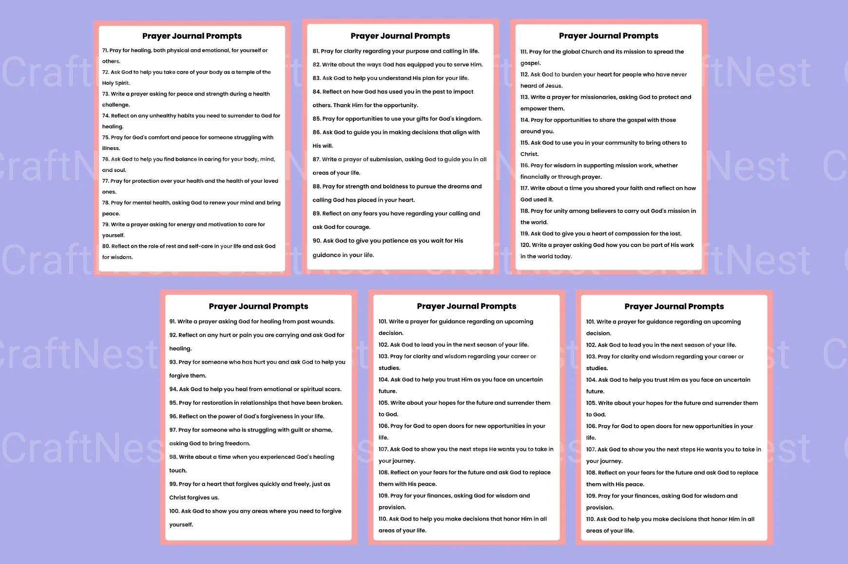 Prayer Prompts Guide for Inspiration - CraftNest - Digital Crafting and Art