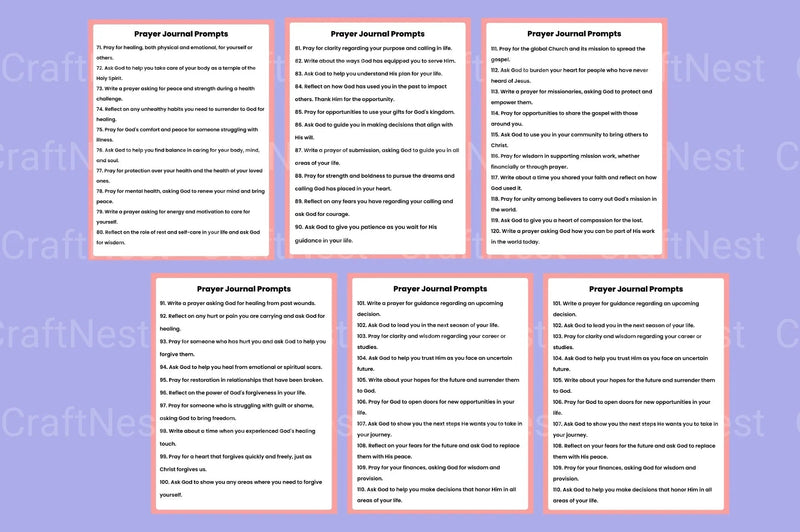 Prayer Prompts Guide for Inspiration - CraftNest - Digital Crafting and Art