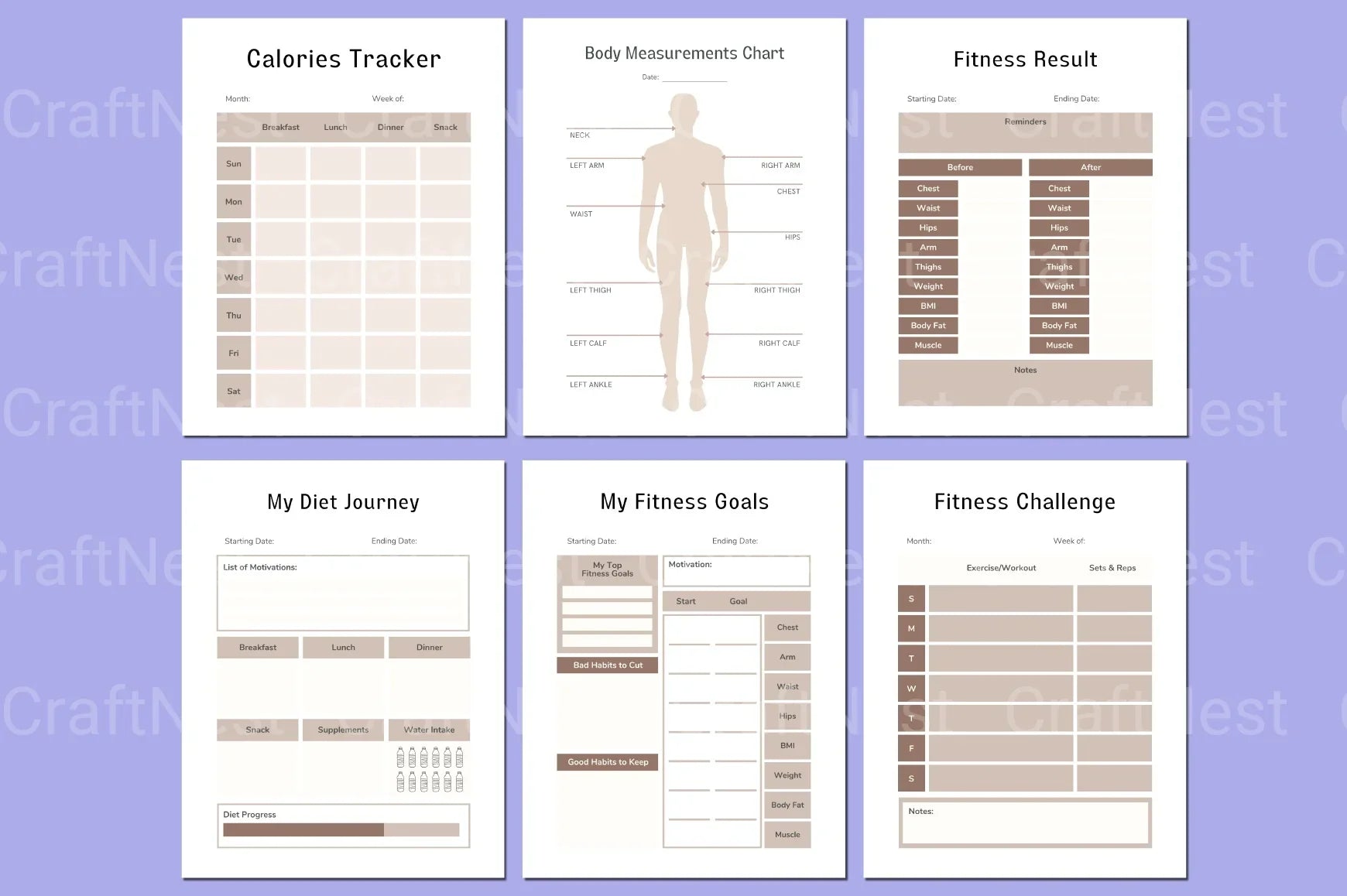 Ultimate Fitness Planner for Effective Workouts - CraftNest - Digital Crafting and Art
