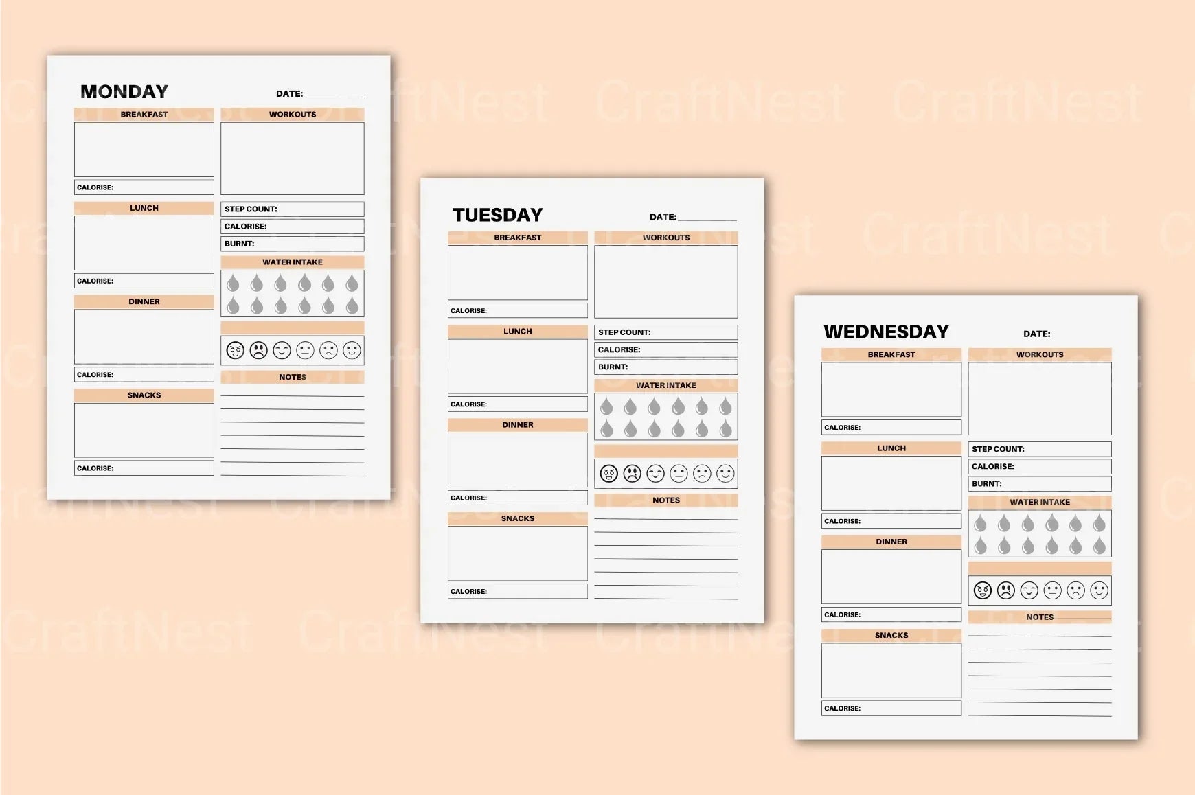 Day Food Diary: Track Your Meals and Nutrition - CraftNest - Digital Crafting and Art