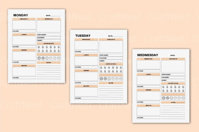 Day Food Diary: Track Your Meals and Nutrition - CraftNest - Digital Crafting and Art