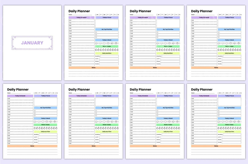 Undated Yearly Daily Planner - CraftNest - Digital Crafting and Art
