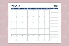 Landscape Monthly Calendar 2024 - CraftNest - Digital Crafting and Art