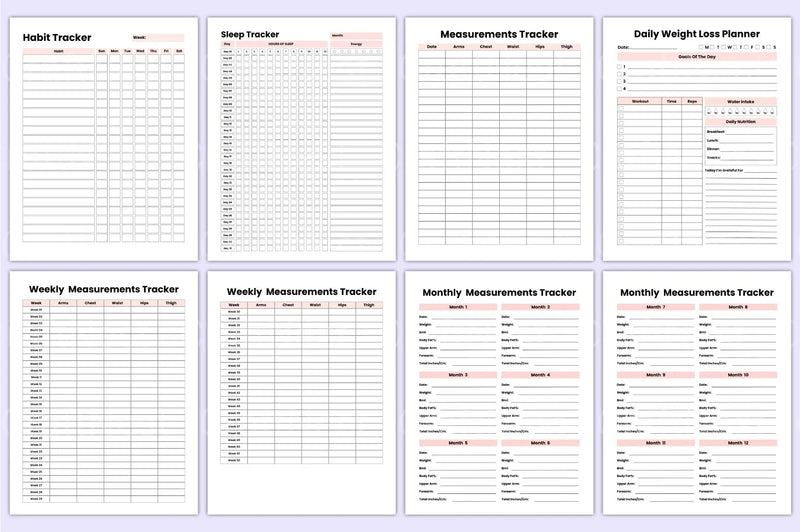Weight Loss Planner - CraftNest - Digital Crafting and Art
