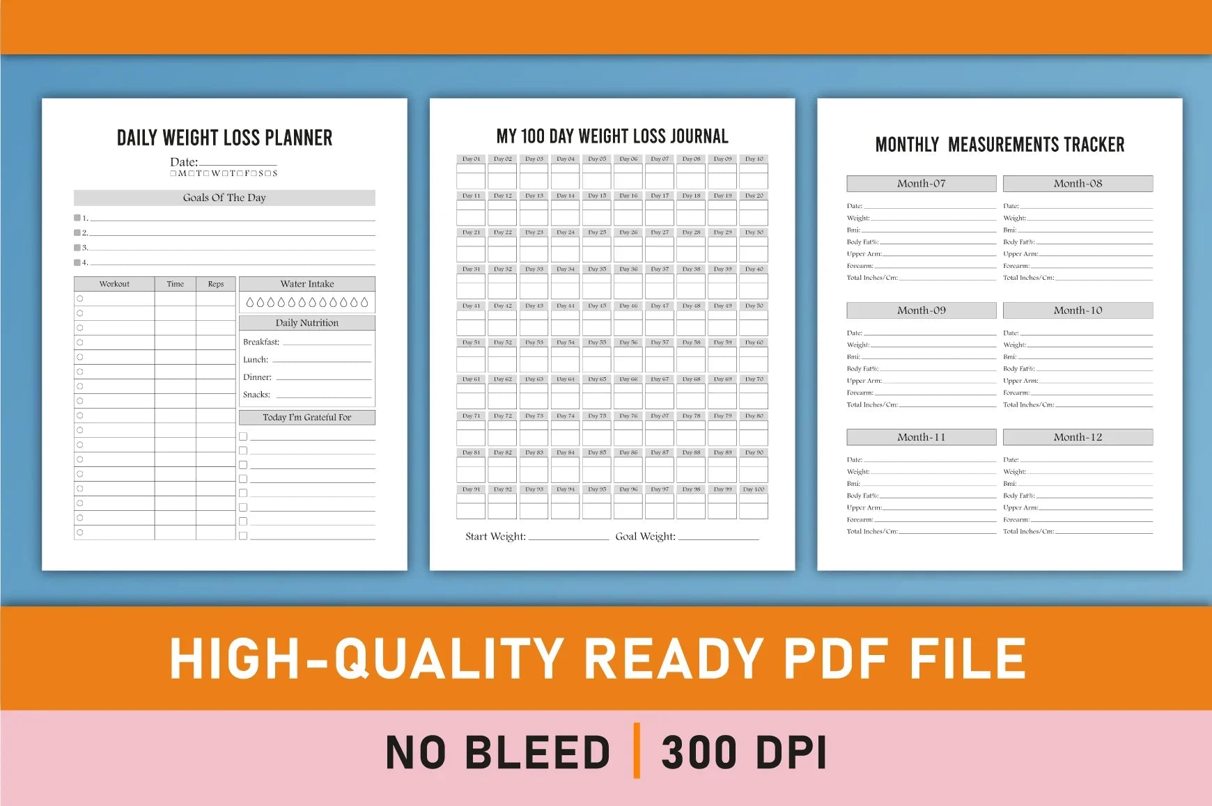 Weight Loss Planner - CraftNest - Digital Crafting and Art