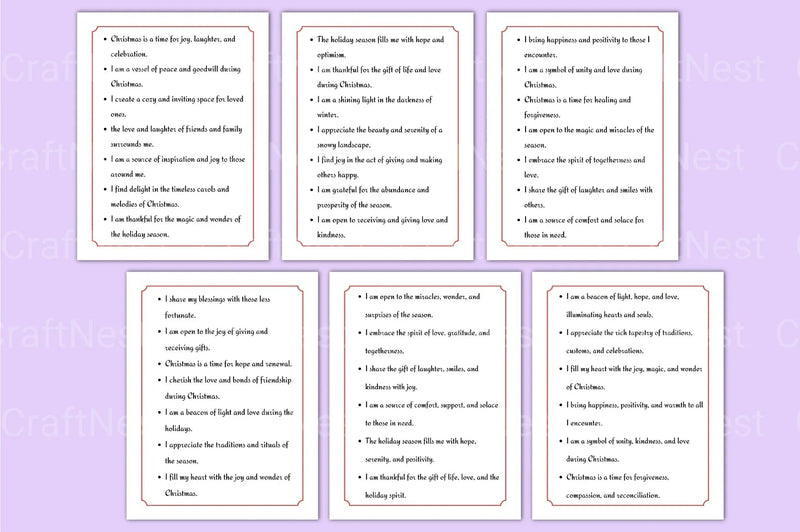 500 Christmas Positive Affirmations - CraftNest - Digital Crafting and Art