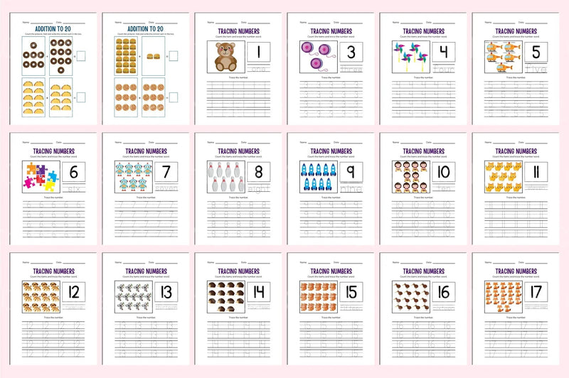 Kindergarten Addition Workbook - CraftNest - Digital Crafting and Art