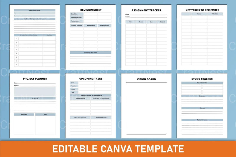 Nursing Student Planner Canva Template - CraftNest - Digital Crafting and Art
