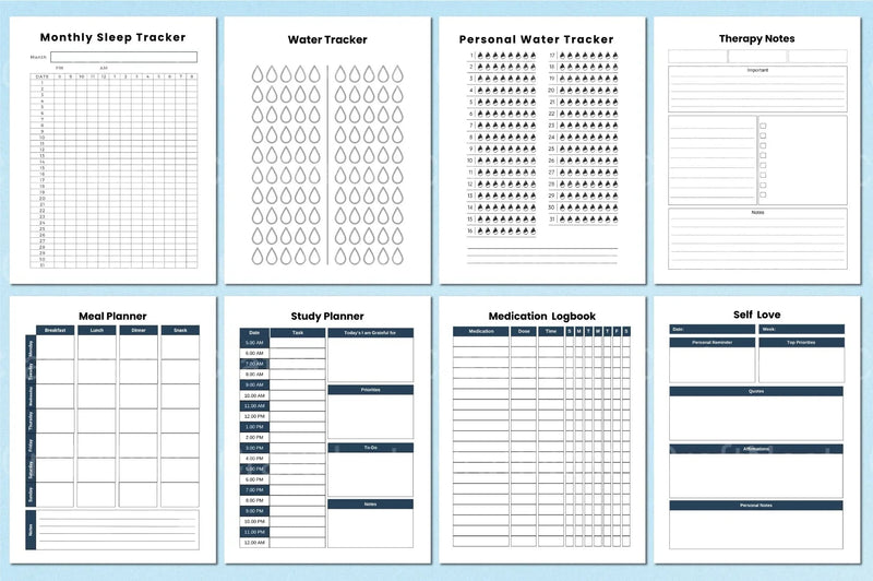 Mental Health Planner for Wellness and Self-Care - CraftNest - Digital Crafting and Art