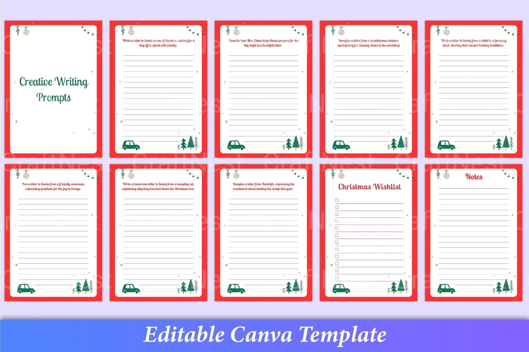 Letters to Santa with Writing Prompts - CraftNest - Digital Crafting and Art