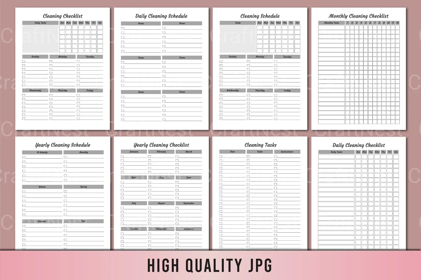 Ultimate Cleaning Planner for Organized Living - CraftNest - Digital Crafting and Art