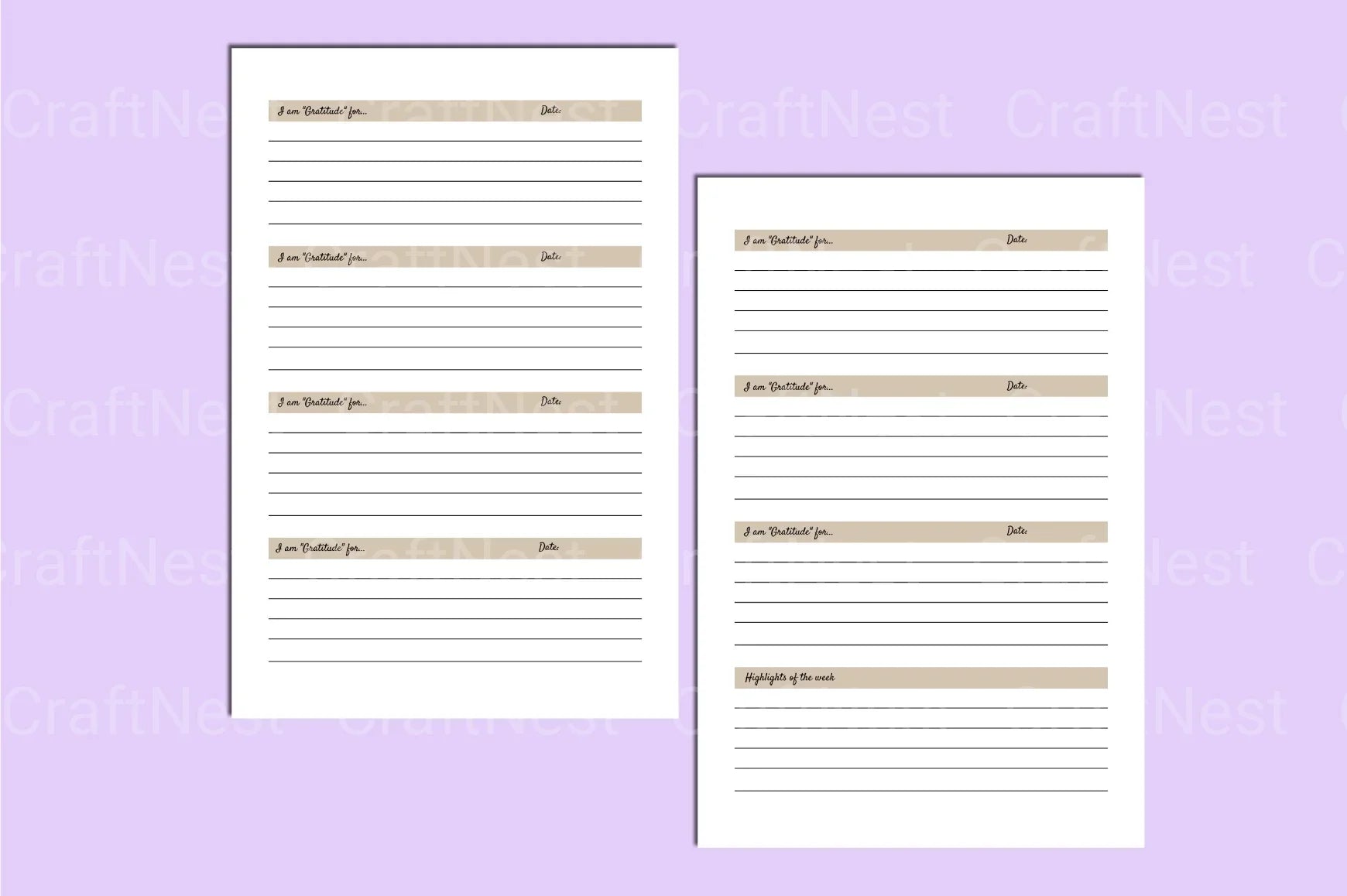 Gratitude Journal: 52-Week Guide - CraftNest - Digital Crafting and Art