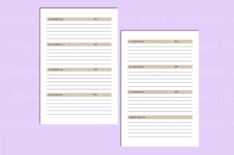 Gratitude Journal: 52-Week Guide - CraftNest - Digital Crafting and Art