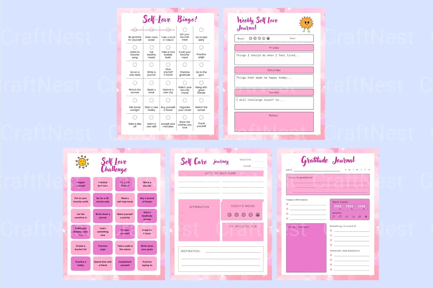 Mindful Self-Love Workbook - CraftNest - Digital Crafting and Art