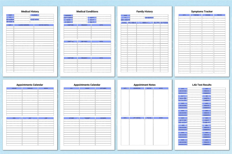 Medical Planner Template - CraftNest - Digital Crafting and Art