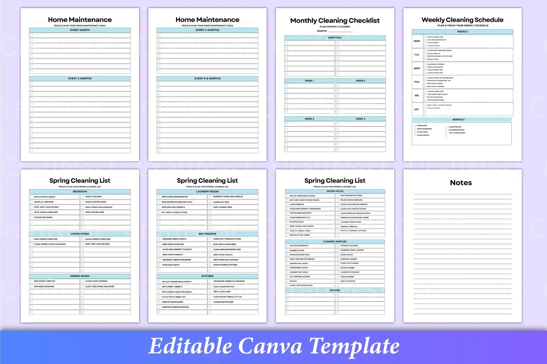 ADHD Cleaning Planner: Effective Organization Tool - CraftNest - Digital Crafting and Art