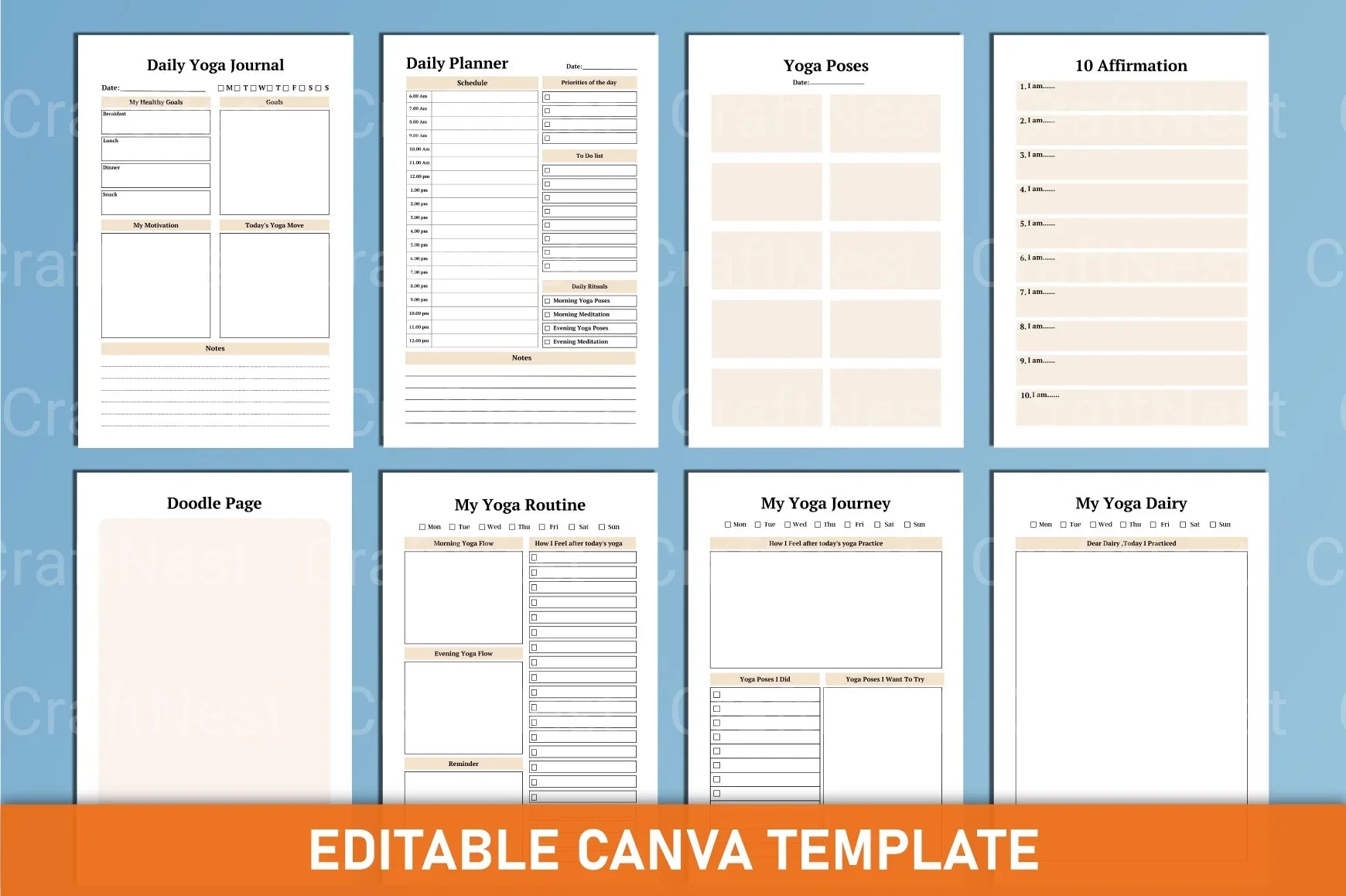 Yoga Canva Template for Design Inspiration - CraftNest - Digital Crafting and Art