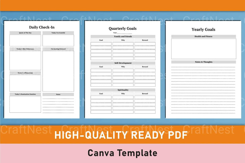 Self Care Wellness Planner Template on Canva - CraftNest - Digital Crafting and Art