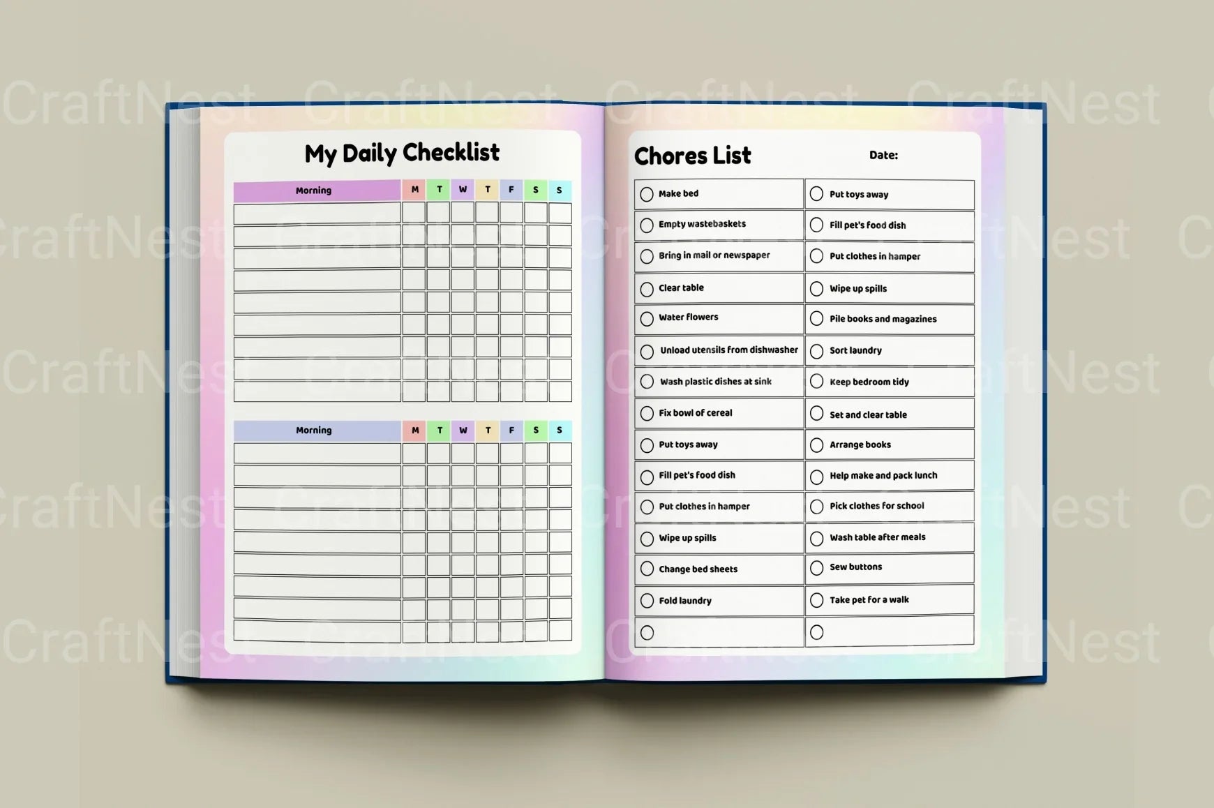 Chore Chart for Kids: Fun and Effective Organization Tool - CraftNest - Digital Crafting and Art