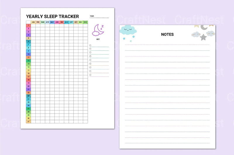 Yearly Sleep Tracker Planner - CraftNest - Digital Crafting and Art