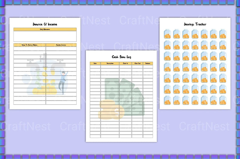Kids Savings Tracker: Fun & Easy Money Management - CraftNest - Digital Crafting and Art
