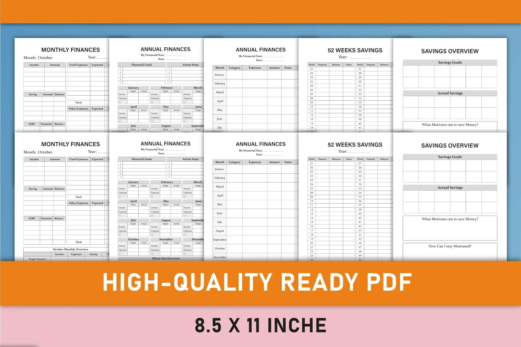 Finance Planner from 100 Planner - CraftNest - Digital Crafting and Art