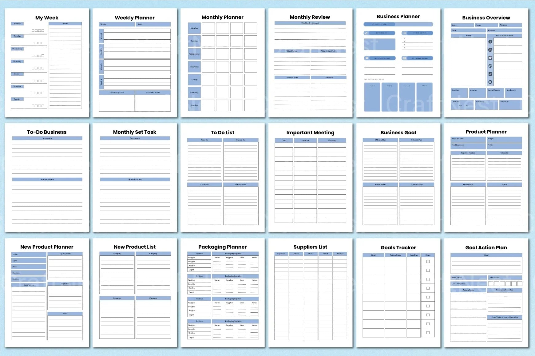 Business Workbook Template for Success - CraftNest - Digital Crafting and Art