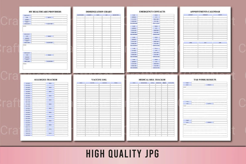 Medical Planner Template - CraftNest - Digital Crafting and Art