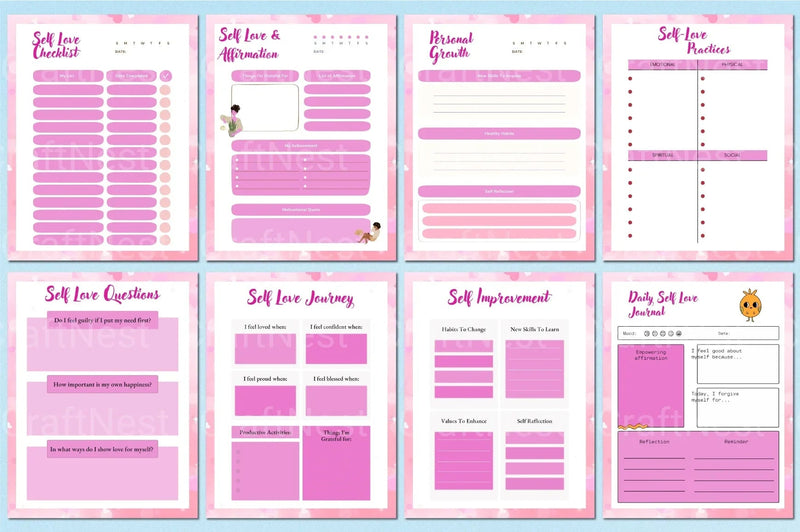 Self Love Workbook for Personal Growth - CraftNest - Digital Crafting and Art
