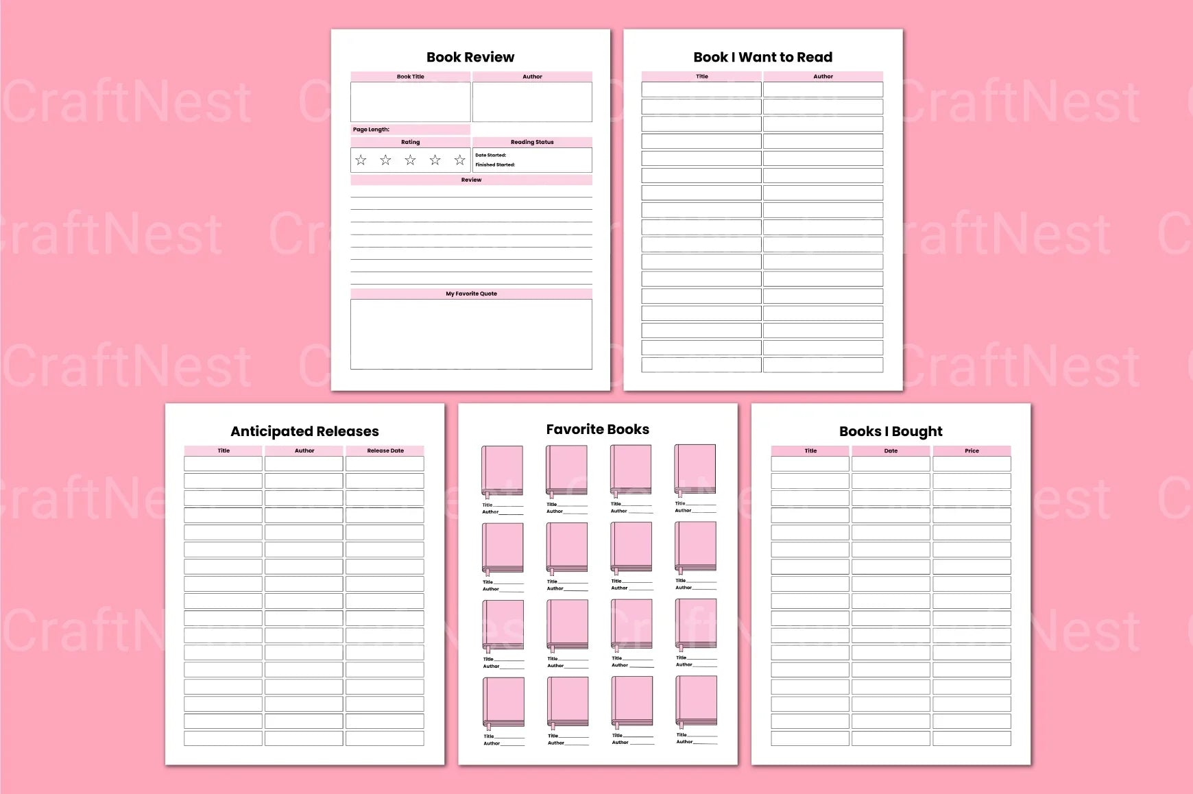 Reading Book Tracker App - CraftNest - Digital Crafting and Art