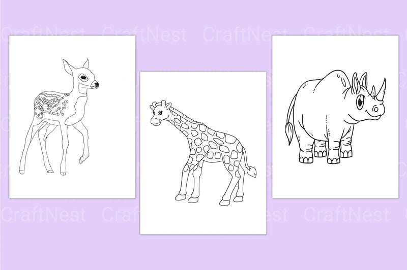 Cute Animals Coloring Book - CraftNest - Digital Crafting and Art