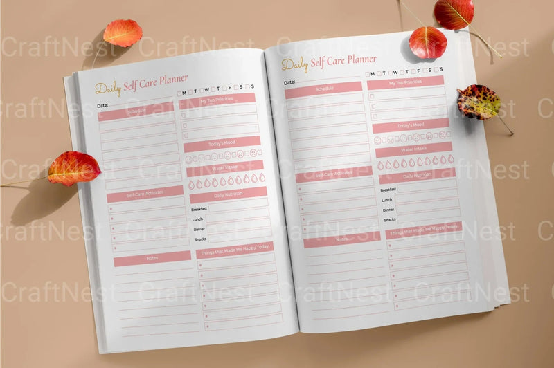 Day Self Care Planner Canva Interior - CraftNest - Digital Crafting and Art