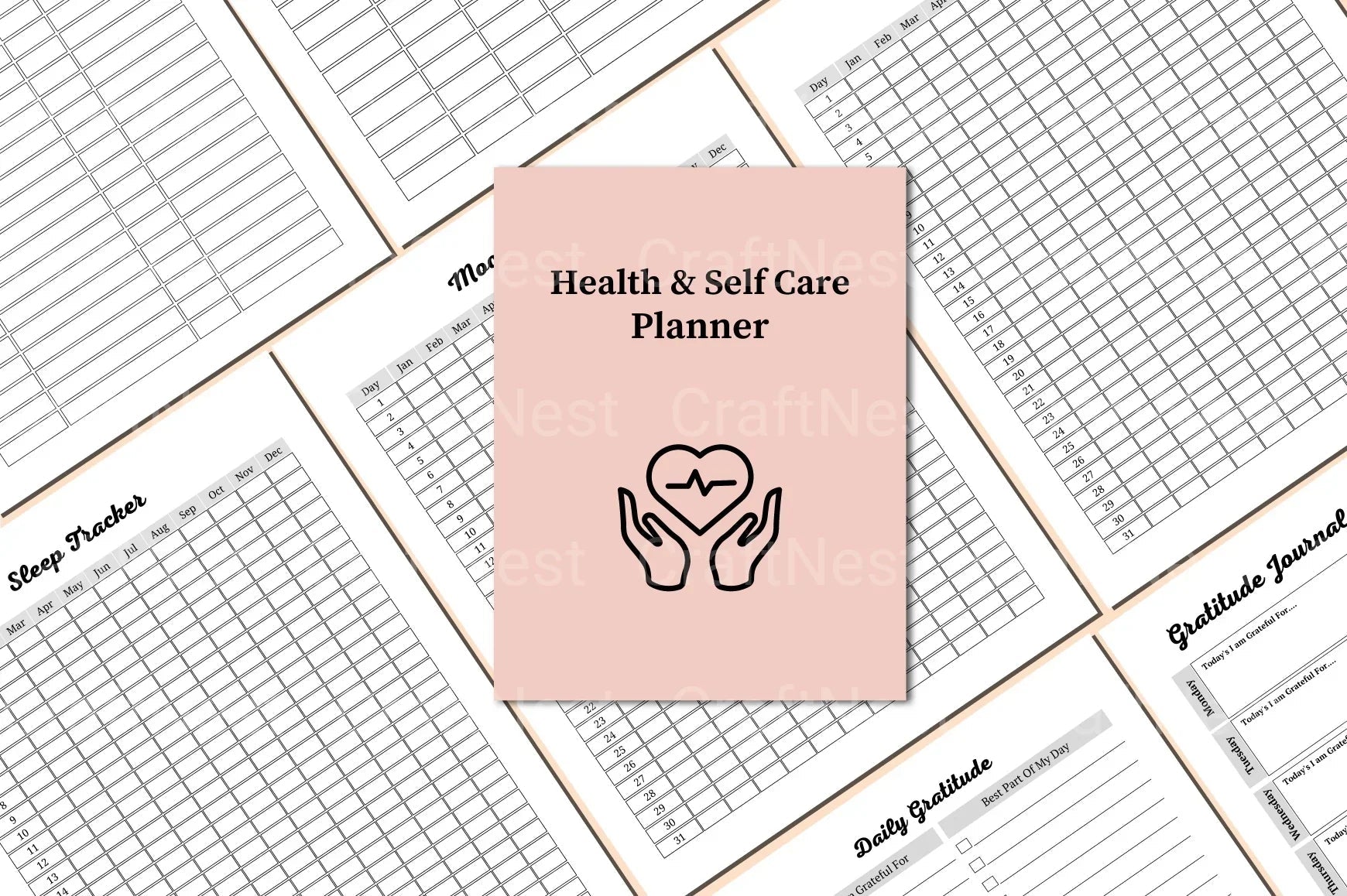 Health Self-Care Planner - CraftNest - Digital Crafting and Art